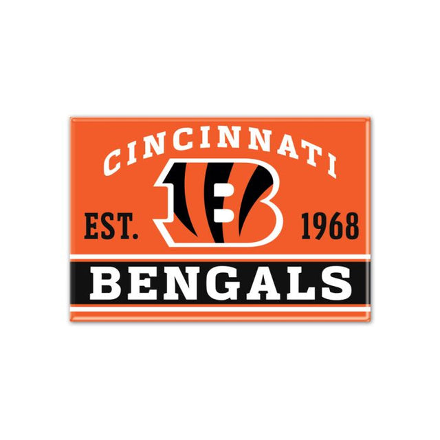 Imán de metal de los Cincinnati Bengals de 2,5" x 3,5"