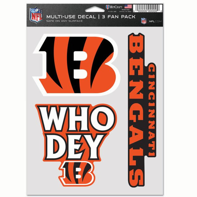 Paquete multiusos para 3 fanáticos de Cincinnati Bengals