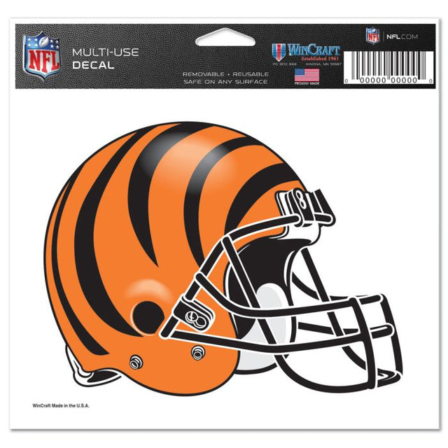 Calcomanía multiusos de Cincinnati Bengals, fondo transparente, 5" x 6"