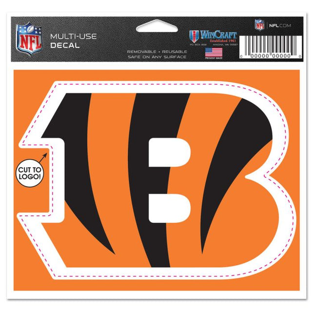 Calcomanía multiusos de Cincinnati Bengals: cortada con el logotipo de 5" x 6"