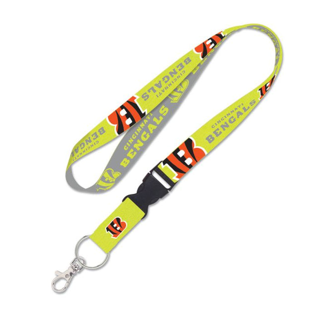 Cordón de neón de Cincinnati Bengals con hebilla desmontable de 1"