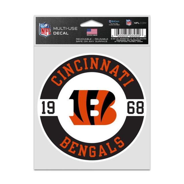 Calcomanías para fanáticos de Cincinnati Bengals, 3,75" x 5"