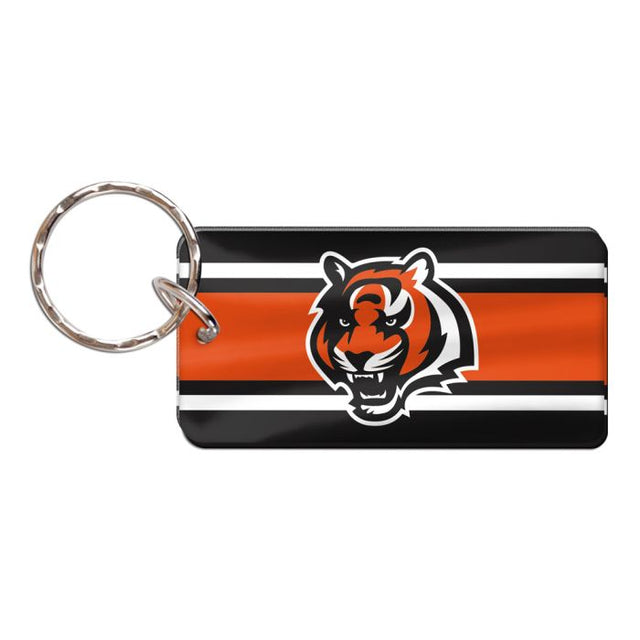Llavero rectangular con la leyenda "STRIPES" de los Cincinnati Bengals