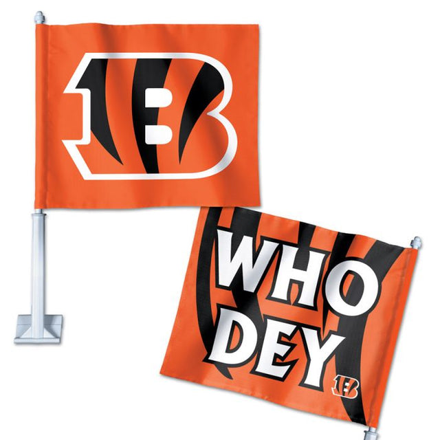 Bandera para auto con eslogan de Cincinnati Bengals, 11,75" x 14"
