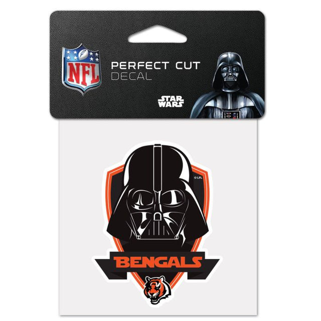 Calcomanía de color de corte perfecto de Darth Vader de Star Wars de Cincinnati Bengals, 4 x 4 pulgadas