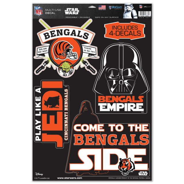 Cincinnati Bengals / Star Wars Calcomanía multiusos de Star Wars de 11" x 17"