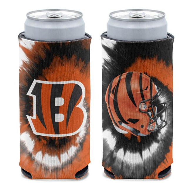 Enfriador de latas delgado de 12 oz con teñido anudado de los Cincinnati Bengals