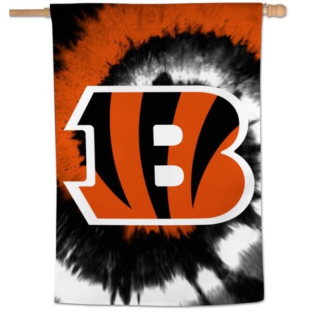 Bandera vertical teñida de los Cincinnati Bengals de 28" x 40"