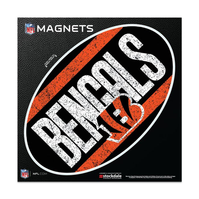Imanes para exteriores de los Cincinnati Bengals VINTAGE de 6" x 6"