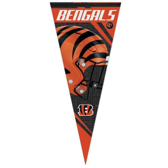 Banderín premium de rayas verticales de los Cincinnati Bengals de 17" x 40"
