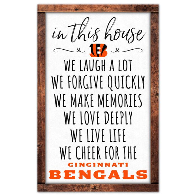 Letrero de madera de Cincinnati Bengals de 11" x 17" y 1/4" de grosor