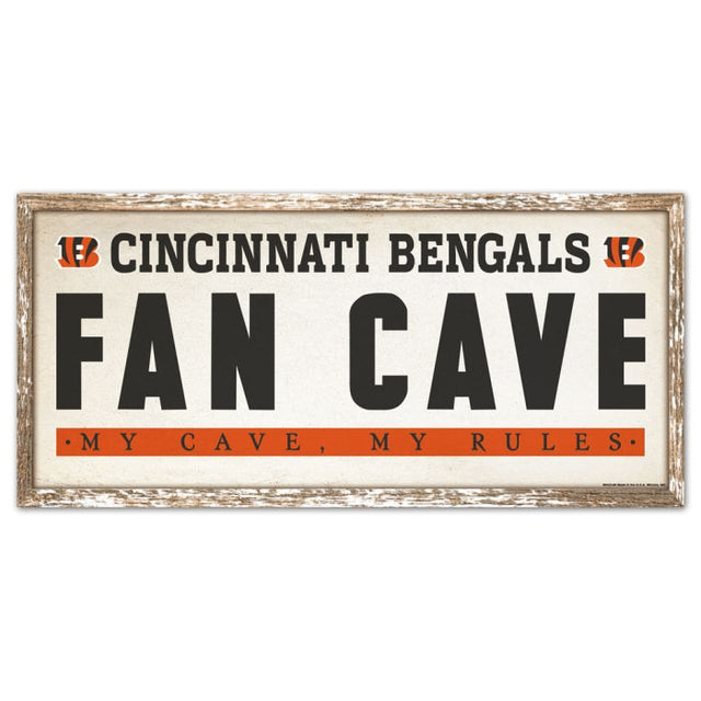 Letrero de madera de Cincinnati Bengals de 8" x 17"