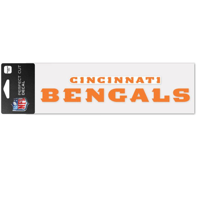 Calcomanías de corte perfecto con diseño de marca denominativa de Cincinnati Bengals de 3" x 10"