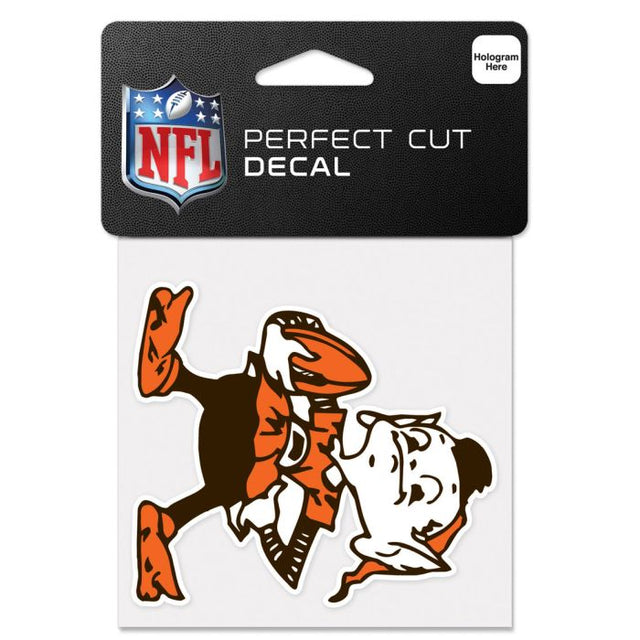 Calcomanía de color de corte perfecto retro con logotipo clásico de Cleveland Browns, 4" x 4"