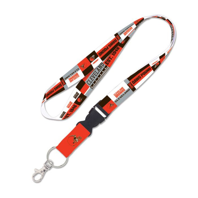 Cleveland Browns Color Block Lanyard w/detachable buckle 1"