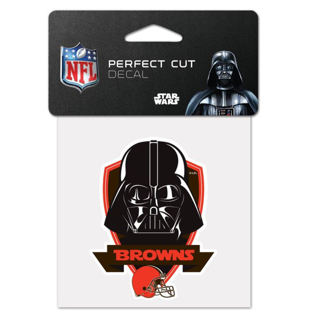Calcomanía de color de corte perfecto de Darth Vader de Star Wars / Cleveland Browns de 4" x 4"