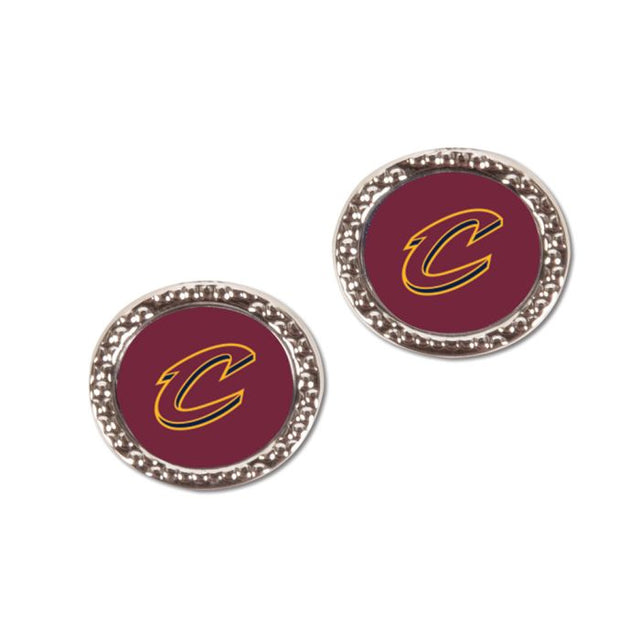Pendientes de los Cleveland Cavaliers con forma de corazón y forma redonda
