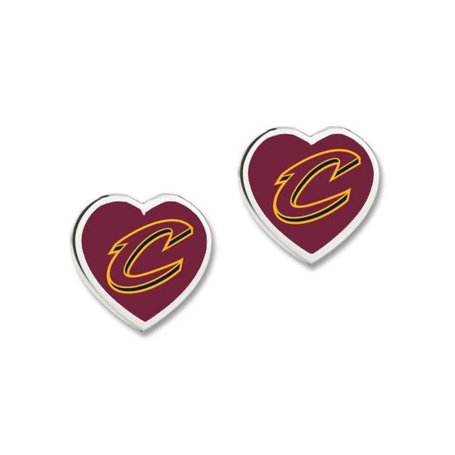 Pendientes de los Cleveland Cavaliers con corazón en 3D