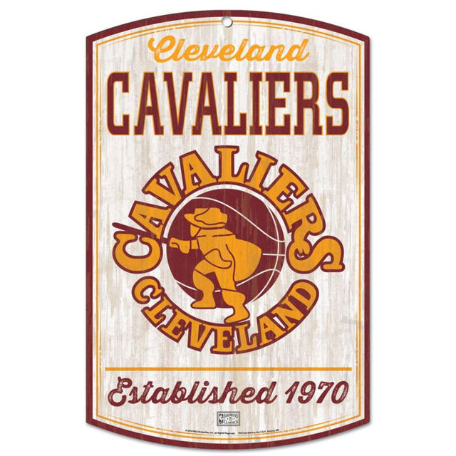 Letrero de madera de los Cleveland Cavaliers / Hardwoods Hardwoods de 11" x 17" y 1/4" de grosor