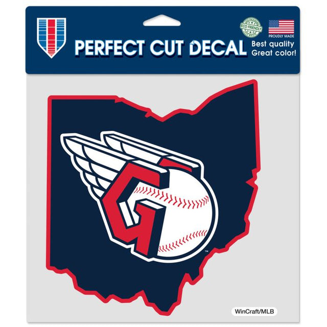 Cleveland Guardians state shape Perfect Cut Color Decal 8" x 8"