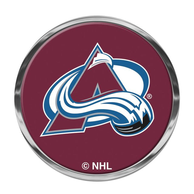 Emblema abovedado de metal cromado de Colorado Avalanche
