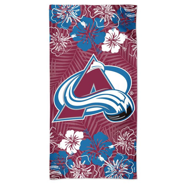 Colorado Avalanche Floral Spectra Beach Towel 30" x 60"