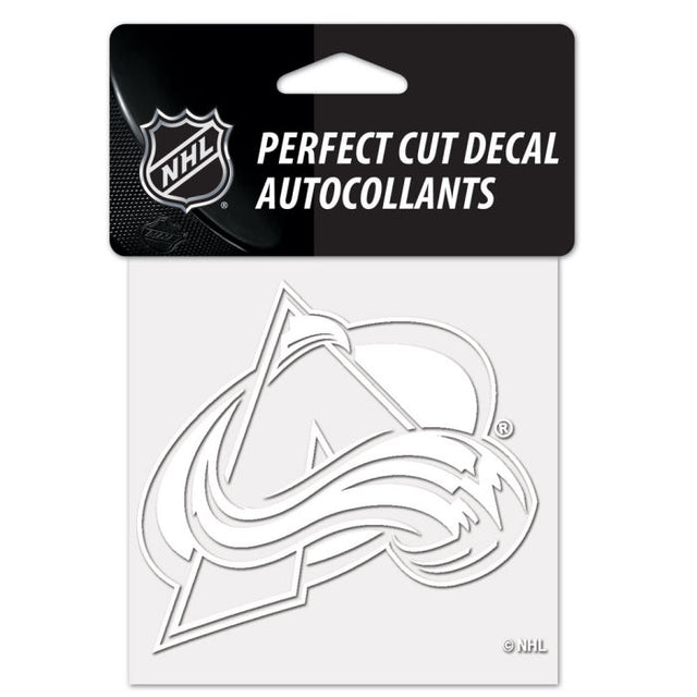 Calcomanía de corte perfecto de Colorado Avalanche, color blanco, de 4 x 4 pulgadas
