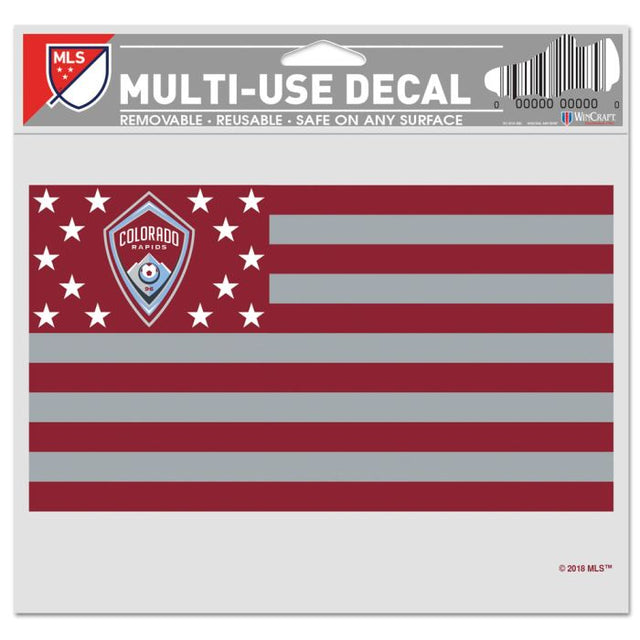 Colorado Rapids / Patriotic Americana Multi-Use Decal -Clear Bckrgd 5" x 6"