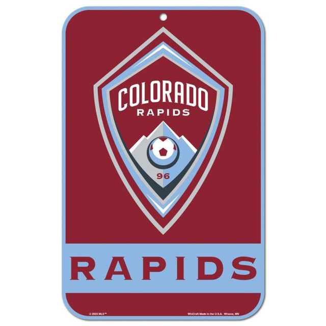 Colorado Rapids Plastic Sign 11" x 17"