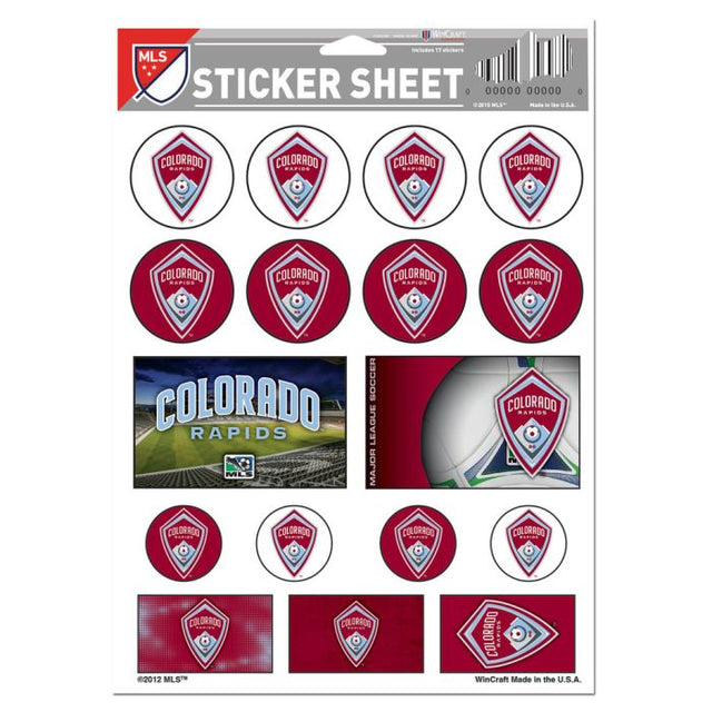 Colorado Rapids Vinyl Sticker Sheet 5" x 7"