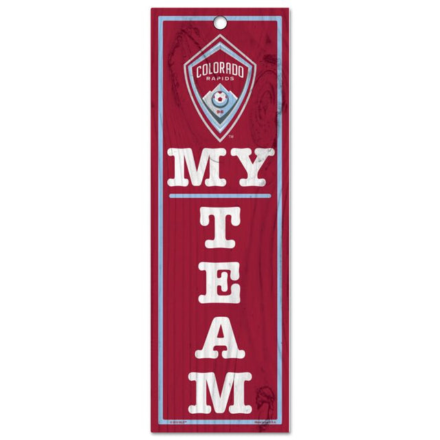 Colorado Rapids Wood Sign 4" x 13"
