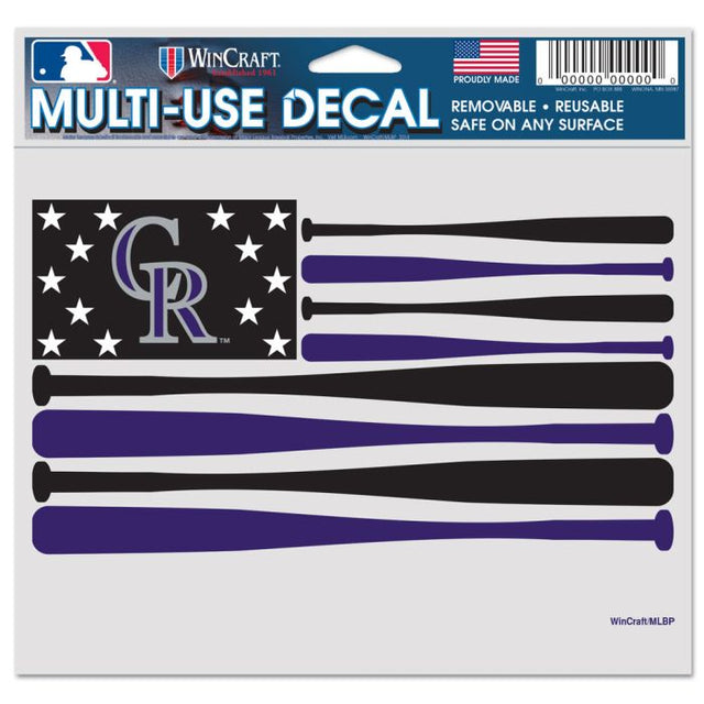 Calcomanía multiusos de los Colorado Rockies BATS, fondo transparente, 5" x 6"