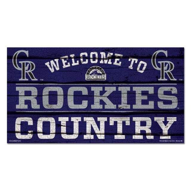 Letrero de madera de Colorado Rockies COUNTRY de 13" x 24" y 1/4" de grosor