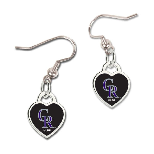 Pendientes de Colorado Rockies con corazón en 3D