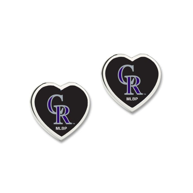 Pendientes de Colorado Rockies con corazón en 3D