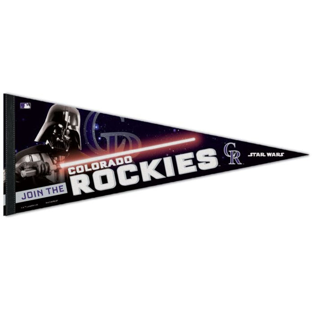 Banderín premium de Colorado Rockies / Star Wars Darth Vader de 12" x 30"