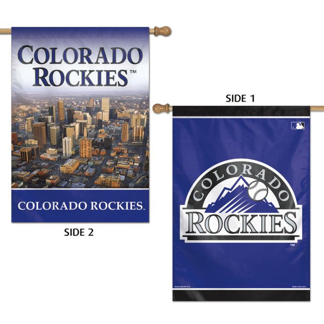 Bandera vertical de Colorado Rockies de 2 lados, 28" x 40"