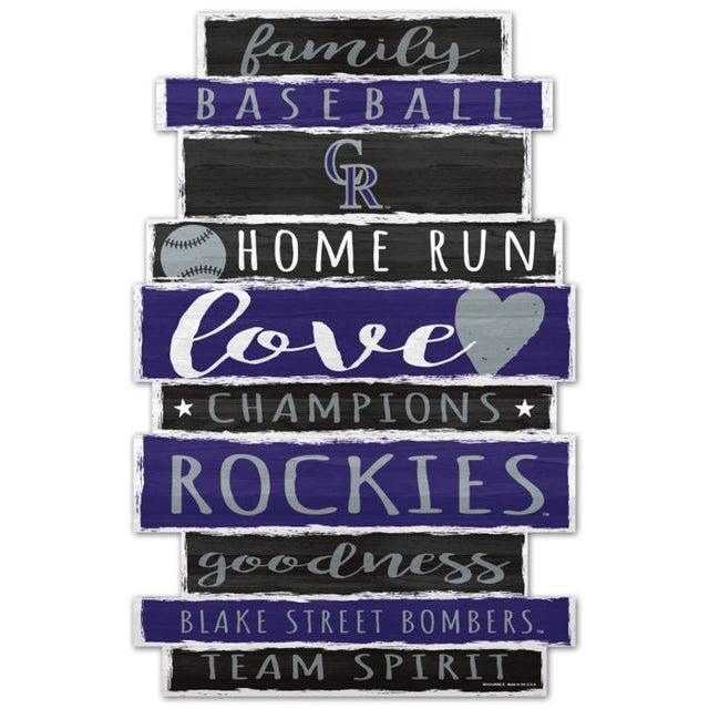 Letrero de madera de Colorado Rockies de 11" x 17" y 1/4" de grosor