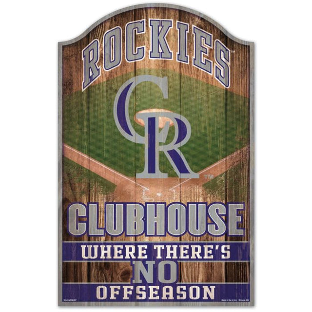 Letrero de madera de Colorado Rockies de 11" x 17" y 1/4" de grosor