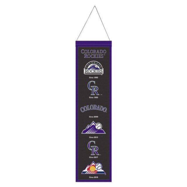 Colorado Rockies Wool Banner 8" x 32"