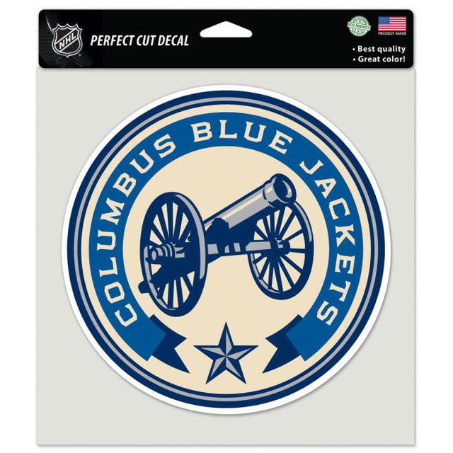 Calcomanía con el logotipo de la tercera camiseta de Columbus Blue Jackets, corte perfecto, color, 8" x 8"