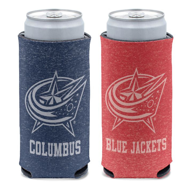 Enfriador de latas delgado de 12 oz de Columbus Blue Jackets en color jaspeado