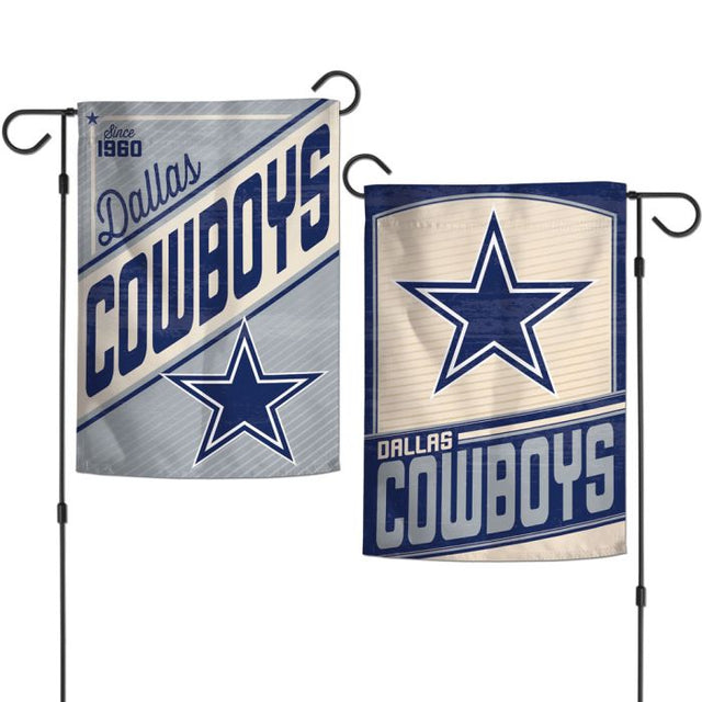 Banderas retro para jardín con el logotipo clásico de los Dallas Cowboys, de 2 lados, 12,5" x 18"
