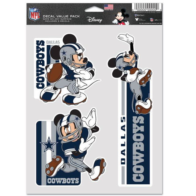 Paquete de 3 ventiladores multiusos de los Dallas Cowboys y Mickey Mouse de Disney