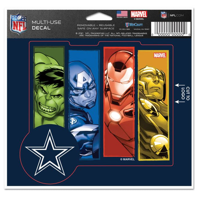 Calcomanía multiusos de Marvel de los Dallas Cowboys/Marvel (C) 2021: corte con el logotipo de 5" x 6"