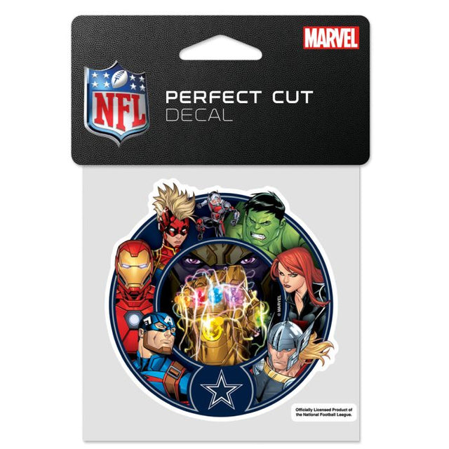 Calcomanía de color de corte perfecto de Marvel de los Dallas Cowboys/Marvel (C) 2021 de 4" x 4"