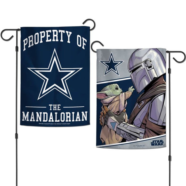 Banderas de jardín de los Dallas Cowboys y Star Wars Mandalorian de 2 lados, 12,5" x 18"