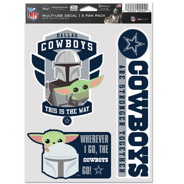 Paquete multiusos para 3 fanáticos de Dallas Cowboys/Star Wars Mandalorian