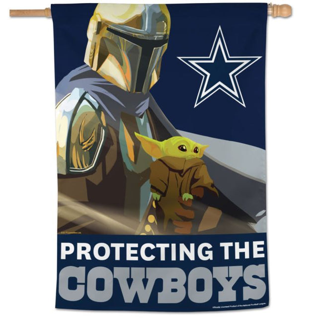Bandera vertical de los Dallas Cowboys/Star Wars Mandalorian de 28" x 40"