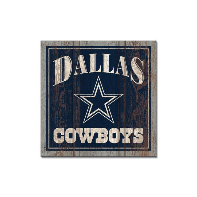 Imán de madera de los Dallas Cowboys de 3" x 3"